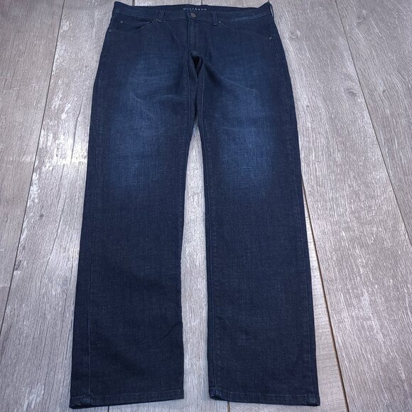 Mott & Bow Mens Slim Crosby Jeans Size 36x32 Blue Denim Straight Leg Mid Rise - Picture 2 of 10